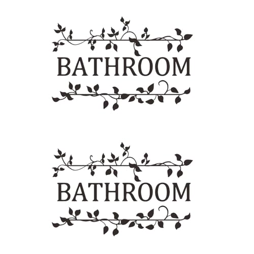 HAOHUODUO 2 Black Vine Bathroom Decals - Stickers for Bathroom Decor, Vinyl Wall Art 11.4x7.8 Inch