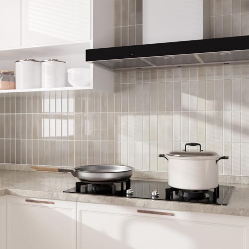 Umedol Beige Gray Peel and Stick Backsplash Tiles - 10 Sheets, Kitchen & Bathroom