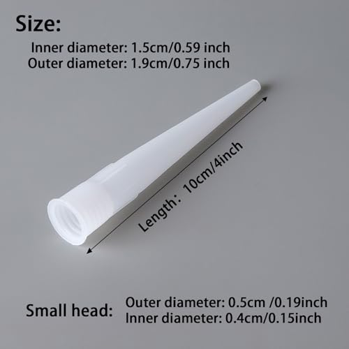 30Pcs Plastic Caulking Gun Extender - Caulk Nozzle Tips 4inch for Sausage Caulking Gun Application, Caulk Nozzle Tip Tool Easy To Use(White)