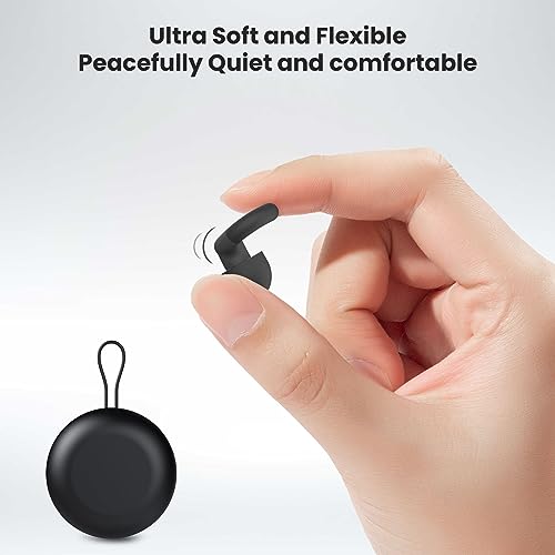 JUSTRVN Black Reusable Ear Plugs for Sleeping Noise Reduction 25-30dB