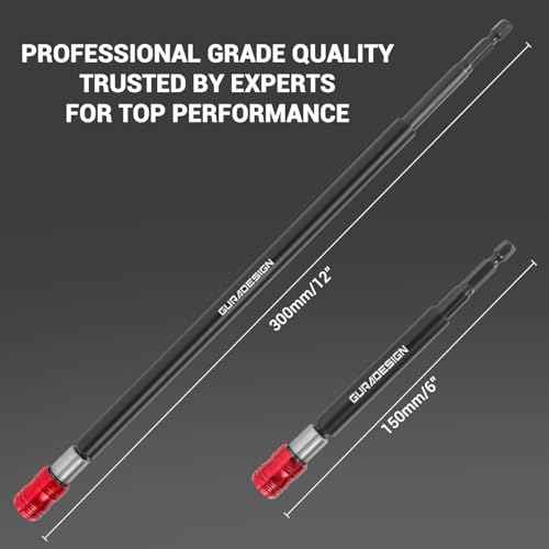 2-Piece Magnetic Screwdriver Bit Holder Set for Impact Driver Bits, 1/4 Inch Hex Shank Quick Release Extension Adapter (6" & 12")