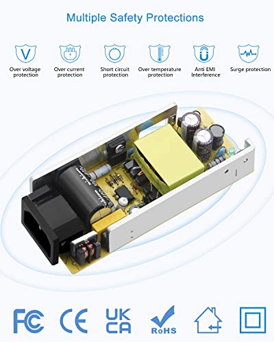 ALITOVE 24V 3A 72W Power Supply for LED Strip & CCTV - 7.5FT Version