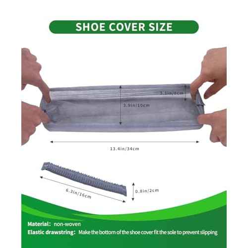 50Pcs(25 Pairs) Non-Woven Shoe Covers Disposable Non Slip for Indoors, Breathable | Durable | Boot Covers, Fits Up to Size 13 US Men (Gray)