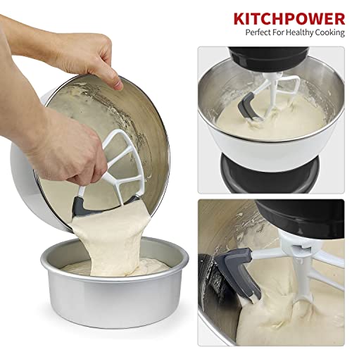 KITCHPOWER 4.5-5 Quart Flex Edge Beater for KitchenAid Tilt-Head Mixers White