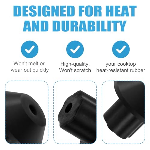 Stove Grate Rubber Feet Set, 20 Pcs Replacement Parts for Gas Range Burners