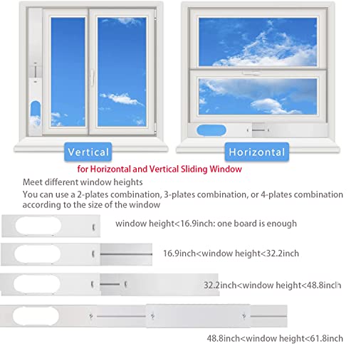FFXWTSF 5.9 Inch Portable Air Conditioner Window Kit with Exhaust Hose & Adjustable Seal