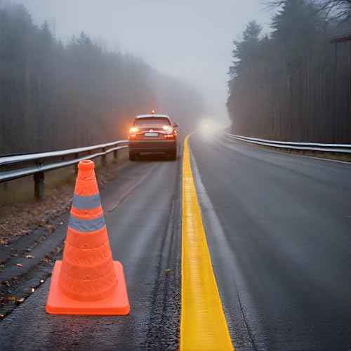 12 Inch Collapsible Traffic Multi Purpose Pop Up Reflective Safety Cone, Work Area Protection, Emergency Roadside Barrier