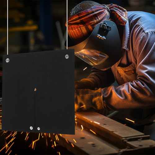 2Packs Welding Blanket Fireproof, 12" x 12" Opening Shape Welding Mat Up To 1800¡ÆF, Brazing Heat Shield for Torch, Flame Retardant Protective Mat for Solder Plumbers HVAC Torch Protector