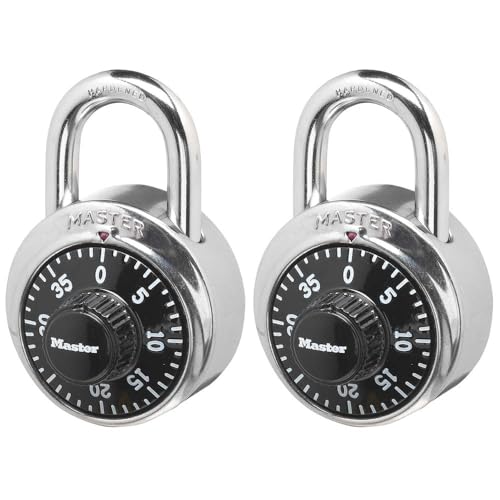 Master Lock 1500T Combination Padlock 2-Pack Black Indoor Locker Locks