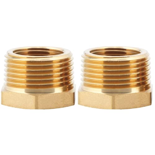 CX WONDERLAND Brass NPT Male x Female Pipe Reducer Bushing 1" x 3/4" - Leak-Resistant Plumbing Fitting