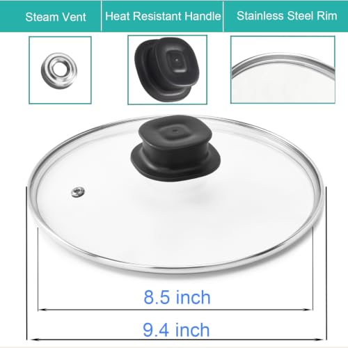 Glass Lid for Instant Pot 5-6 Qt, 9.4 Inch Pot Cover for 6 Quart