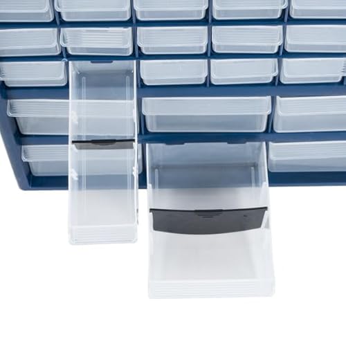 Plastic Storage Drawers ? 42 Compartment Organizer ? Desktop or Wall Mount Container for Hardware, Parts, Crafts, Beads, or Tools by Stalwart, 10 Targets