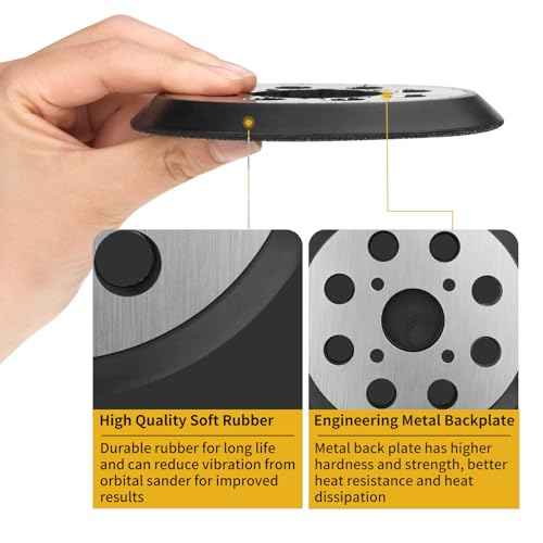 Sander Pad for Ridgid, 5 Inch 8 Hole Orbital Sander Pad for Ridgid R2600 R2601 5" Random Orbit Sander Replacement Hook and Loop Metal Backing Pad Parts #300527002