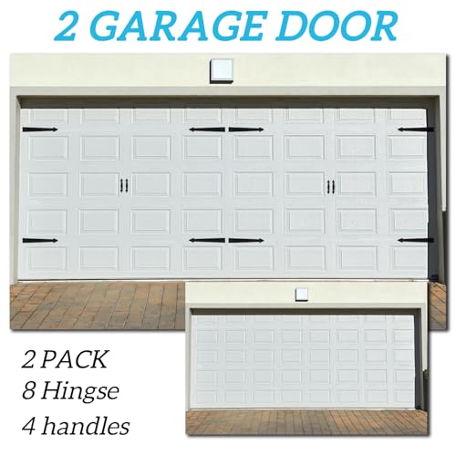 RHULKRUI Classic Magnetic Garage Door Hardware Set - 4 Hinges + 2 Handles