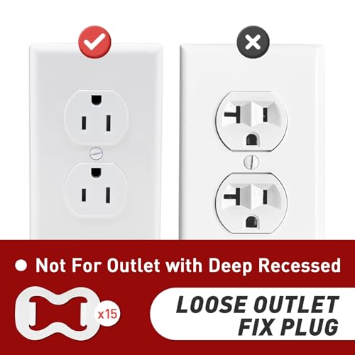 15-Pack Loose Outlet Fix Plug - Secure Power Connection Prevents Loose Sockets