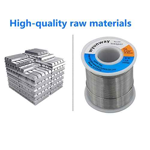Solder Wire 63/37 Tin/Lead with Flux Rosin Core for Electrical Soldering weight 1Lb(450g) 0.8mm(0.032")