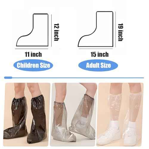 5 Pairs Waterproof Shoe Covers for Rain,Boot Covers Disposable Shoe Covers for Men and Women Rain Outdoor Indoors Overshoes, Non-Slip Outdoor Waterproof Shoe Boot Protectors (Grey-10Pcs, Adult)