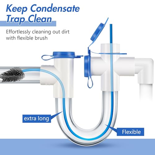 48 Inch Blue Condensate Trap Drain Cleaning Brush - 3 Pack for HVAC & AC Systems