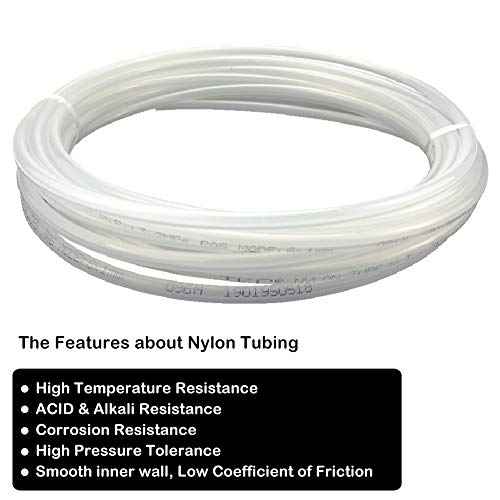 Beduan 4 mm OD Pneumatic Air Line Tubing Nylon Air Hose for Fluid Transfer or Air Brake System 32.8ft (Clear)