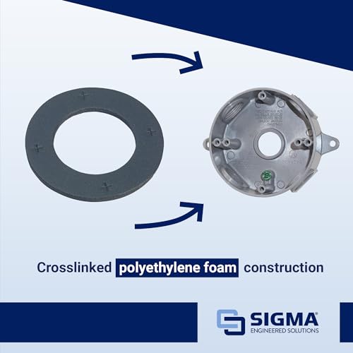 SIGMA ENGINEERED SOLUTIONS 14002 Round Weatherproof Gasket, 4-inch Compatibility, Black, 2-Pack
