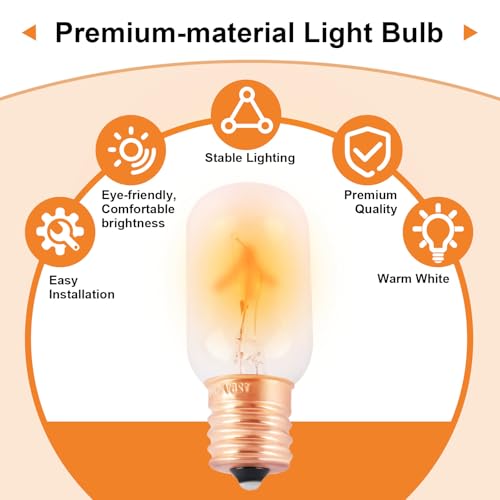 Wadoy 6912W1Z004B Microwave Light Bulb 125V 30W E17, 2-Pack Incandescent Replacement