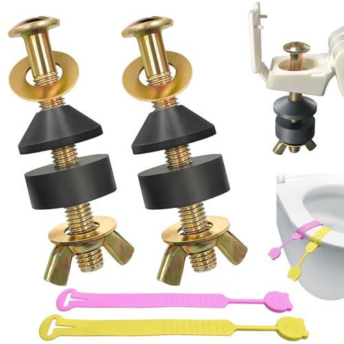 Golden Toilet Seat Screws Replacement Kit - Universal Stainless Steel Bolts & Nuts