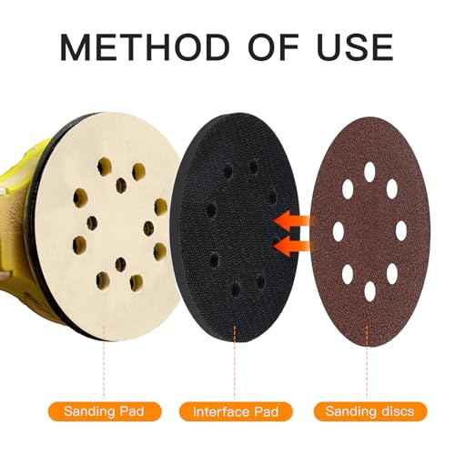 6 Pack 5 Inch 8 Holes Interface Pad, 5¡± Orbital Sander Foam Pad for in Sander, Hook and Loop Soft Sponge Cushion Buffing Sanding Disc Backing Pads (Set of 6)