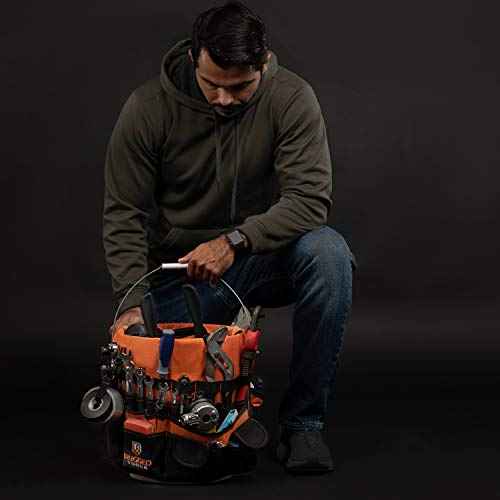 Rugged Tools Bucket Tool Organizer - 64 Pocket Bucket Caddy for 5 Gallon Buckets - Liner Insert for Construction, Garden, Carpenter