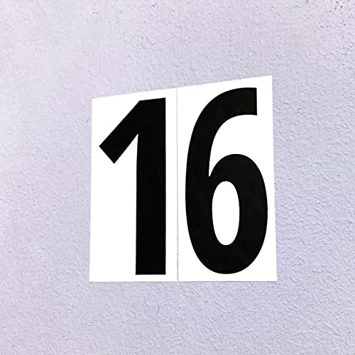 TownStix 6 x 3 Inch Black Vinyl Number Stickers 40 pcs Waterproof Indoor Outdoor