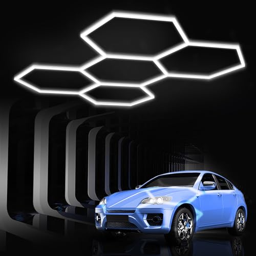 Pomelotree Hexagon LED Garage Lights 26520LM 5-Pack DIY Ceiling Shop Light