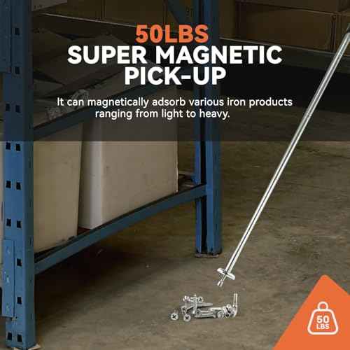 Telescoping Magnetic Pickup Tool with 50lb Pull Force, Magnet Stick Extendable up to 41in, Telescopic Magnetic Pick-Up Tool with Parts Tray