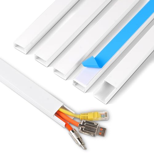 Rindion 85.2in Wall Cable Hider Set - Self-Adhesive Wire Cover for TV Wires, White