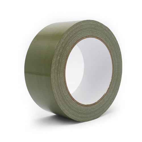 Heavy Duty Duct Tape 2 Inch X 33 Yards, Multi Purpose Olive Green Army Green Duct Tape, No Residue, Waterproof and Tear by Hand - for Repairs, Industrial, Professional Use