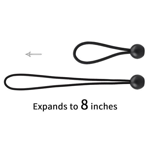 AOPRIE 30 Pack Bungee Balls, Black Ball Bungee Heavy Duty Heavyweight 4 inches Tarp Bungee Cords, Weather Resistant Tie Down Strap 4mm Thickness - for Camping, Tents, Cargo, Holding Wire and Hoses