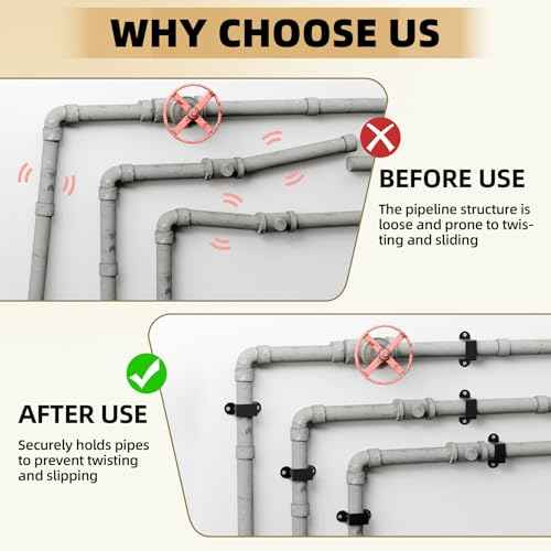 1.5"x1.5" Square Tube Strap Clamp | U shaped metal bracket | Black Square Pipe Clamp with Powder Coated | Wood Deck Fence Post Tie | Square Tube Buckle for Water Pipes,Stairs Railing - 3 Pcs