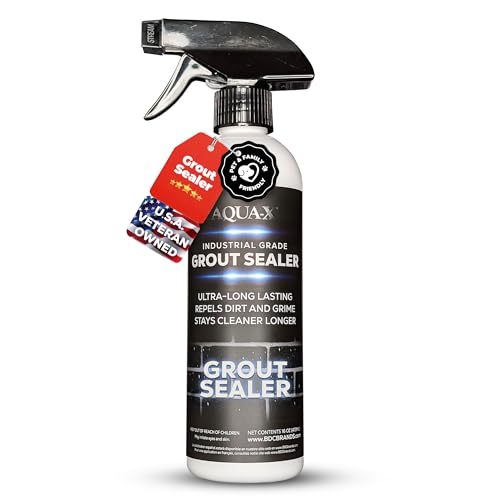 AQUA-X 16 Oz. Grout Sealer - Clear Indoor & Outdoor Tile & Grout Protective Coating, Professional Grade, Fast Dry, Long Lasting, Pack of 1