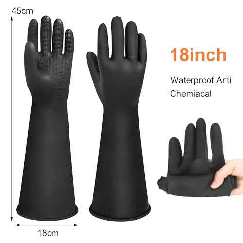 Upgraded Chemical Resistant Glove Safety Work Long Gauntlets£¬Reusable Heavy Duty Long Rubber Gloves 22" 18" 14"