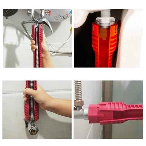 14 in 1 Faucet and Sink Installer Tool, Multifunctional Sink Wrench, Red Basin Wrench for Kitchens, Sinks, Toilets, Bathrooms, yf-14in