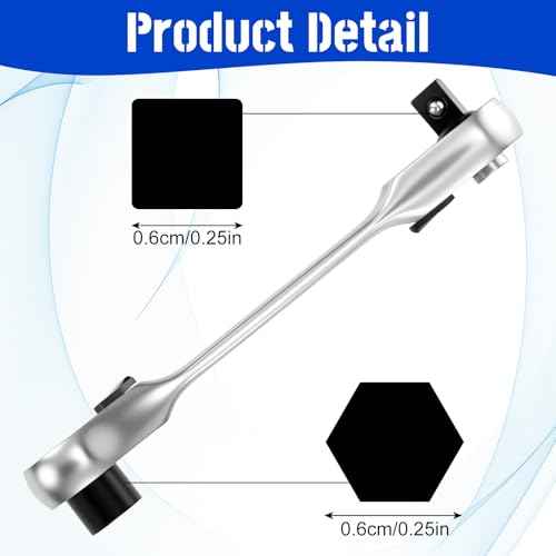 1/4 Inch Double Headed Ratchet Wrench, 72 Tooth Drive Socket and Screwdriver Bit Ratchet Set Rotator Mini Practical Accessories Tool Silver Wrench 5 Degrees Quick Install Release
