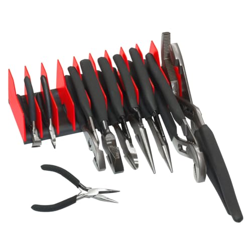 Ernst Manufacturing Plier Pro Premium No-Slip Plier Organizer, Holds 10 Tools (Red)