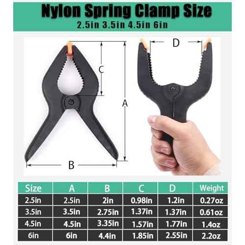 Spring Clamps,10 Pack 4.5in Professional Plastic Heavy Duty Spring Clips for Crafts, Backdrop Clips Clamps for Backdrop Stand,Photography Studios,Woodworking,Home Improvement