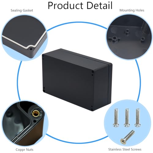 Otdorpatio Waterproof ABS Plastic Electrical Junction Box 7.87x4.72x2.95 Inch Black, IP65