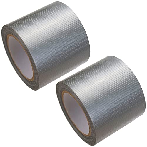 Mini Duct Tape 2PCS Travel Size Duct Tape for Outdoors Camping Hiking Emergency Put in Pocket Tear by Hand, 2 inch x 5 Yards, Twin Silver