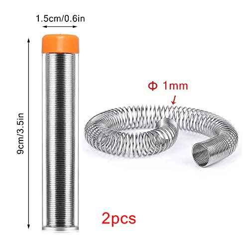 2Pcs Solder Wire,1mm Diameter Rosin Core Solder for Electronic Electrical Soldering Components Repair(Net 20g)