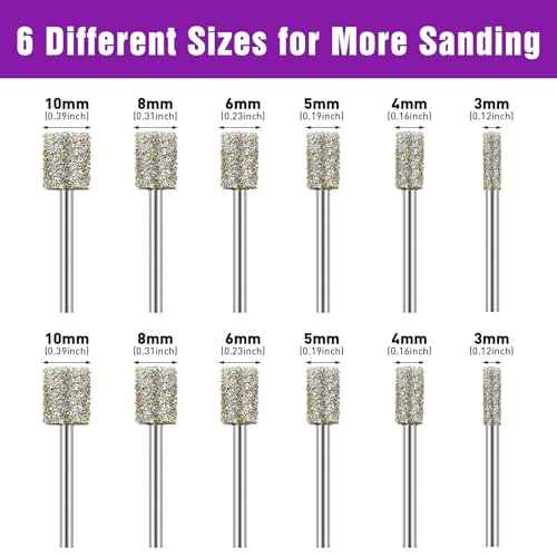 12PCS Diamond Grinding Bit Compatible with Dremel, Stone Carving Set with 50Grit Diamond Coated Bits Polishing Kit with 1/8" (3mm) Shank Rotary Tools Accessories for Stone Rocks Jewelry Glass Ceramics