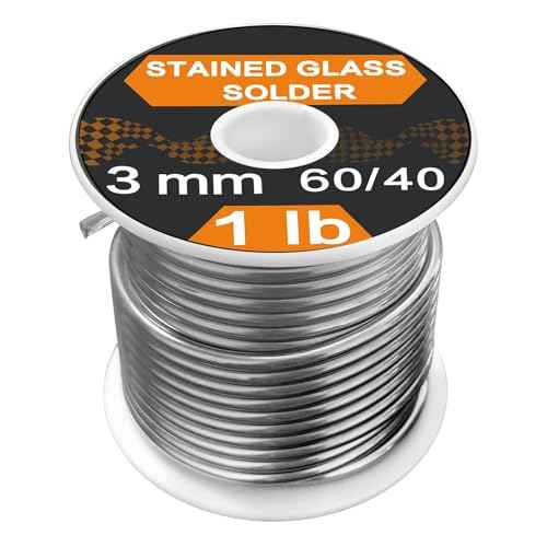 60/40 Solder for Stained Glass, 1/8"(3mm) Dia, 1 lb Spool, Supplied by ANOSON