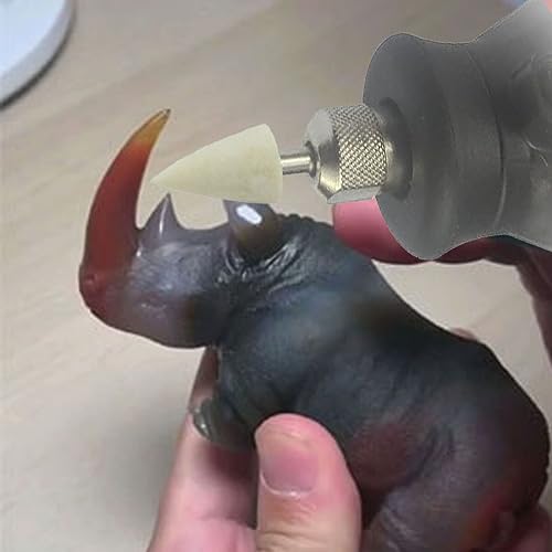 Luo ke 10mm Wool Felt Polishing Bits - 1/8'' Shank Conical Shape Wool Felt Buffing Polishing Points for Dremel Rotary Tool (Pack of 12)