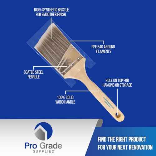 Pro Grade - Paint Brushes - 2Ea 3" Angle Brushes
