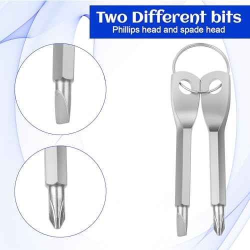 4 Set (8 Pcs) Portable Multifunction Keychain Screwdriver Mini Key Shape Travel Kits Outdoor EDC Screwdriver Keychain Tool Multitool Flathead Phillips Outdoor Cool Gadgets for Men