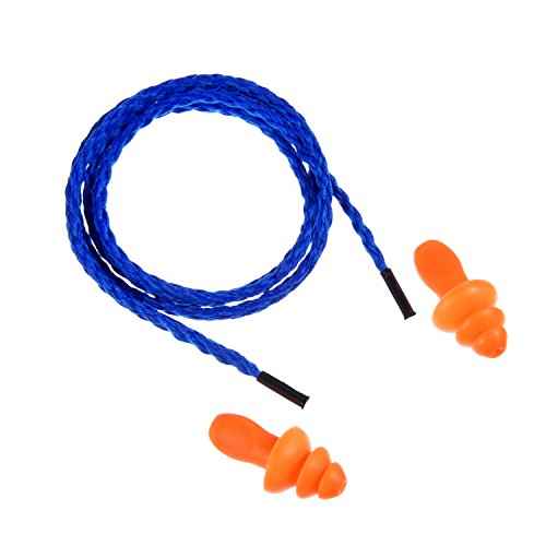 20 Pairs Corded Ear Plugs Reusable Silicone Earplugs with String Banded Ear Plug for Sleeping Noise Cancelling Noise Reduction Hearing Protection(Blue-Orange)